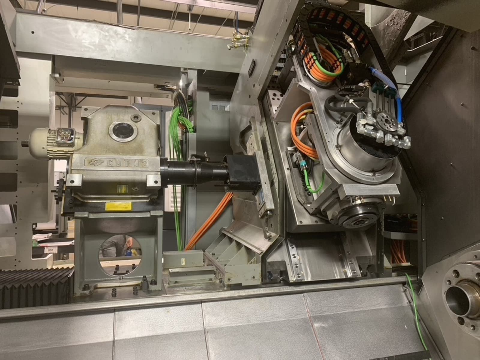 B-axis and spindle installed
