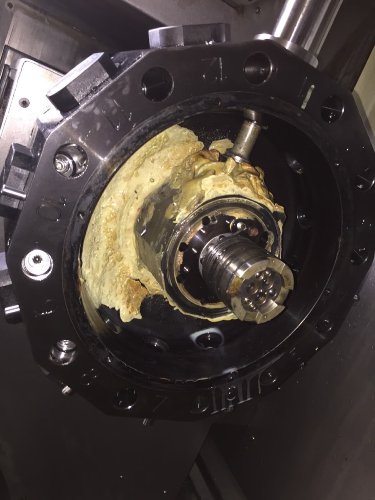 Sauter turret in the machine before removal
